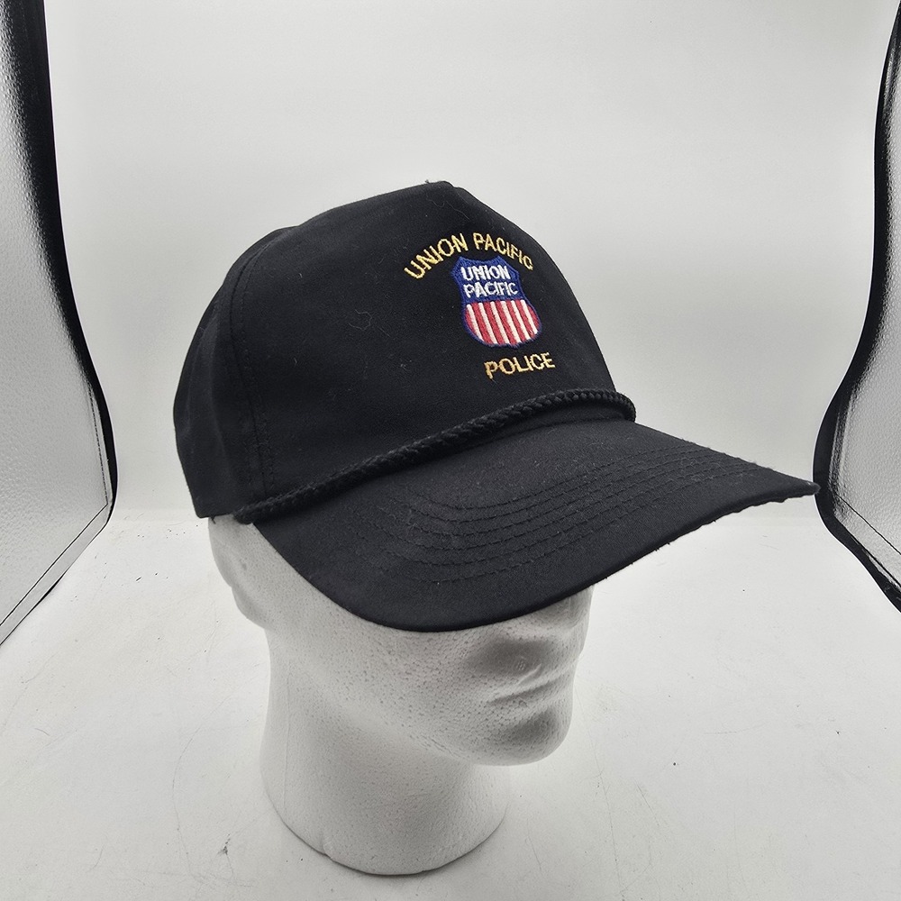 Union Pacific Railroad Baseball Hat Cap Police Black Train Embroidered